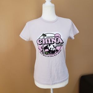 Graphic tee tshirt short sleeve panda China top